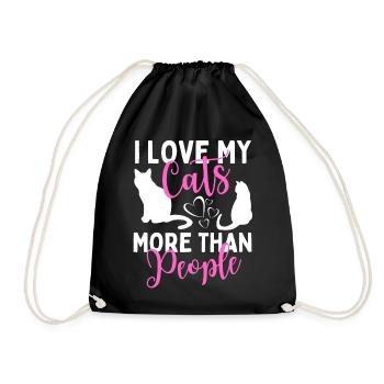 J’aime mes chats plus que les gens drôles - Sac de sport léger - noir - Devant