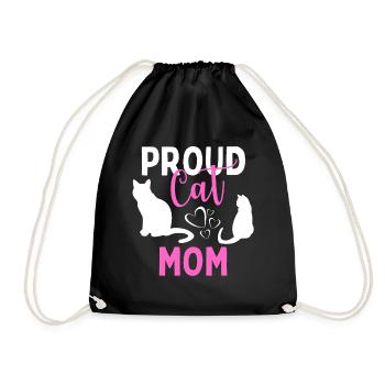 Fier chat maman chaton chat amoureux des chats - Sac de sport léger - noir - Devant