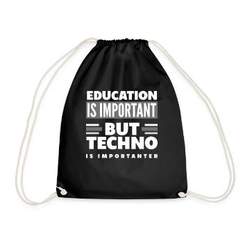 Techno Liebhaber Bildung Wichtiger - Turnbeutel - Schwarz - Vorne