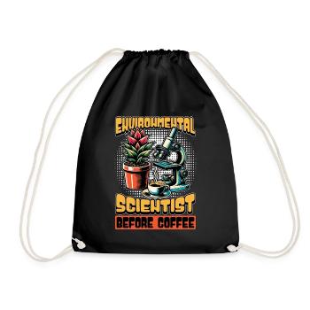 Environmental Scientist Before Coffee Biologist - Drawstring Bag - black - Front