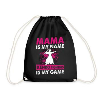 Kendo Mama est mon nom Le combat Kendo est mon jeu - - Sac de sport léger - noir - Devant
