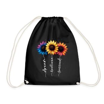 Summer Flowers Flower Inspiration Motivational Saying - Drawstring Bag - black - Front