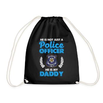 He's not just a cop, he's my dad - Drawstring Bag - black - Front
