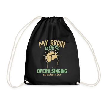 My Brain is 95% Opera Singing Opera House Lover - Drawstring Bag - black - Front