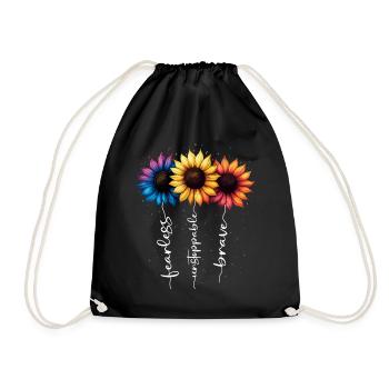 Summer Flowers Flower Inspiration Motivational Saying - Drawstring Bag - black - Front