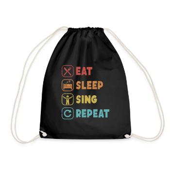 Eat Sleep Sing Repeat Opera House Vocalist Opera - Drawstring Bag - black - Front