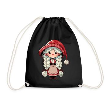 Gnome de Noël femme à la scandinave - Sac de sport léger - noir - Devant