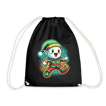 Joyeux Noël Gnome Dessin Animé - Sac de sport léger - noir - Devant