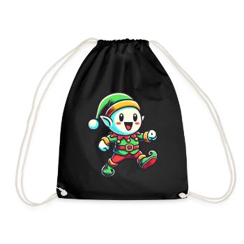Merry Christmas gnome for festive mood - Drawstring Bag - black - Front