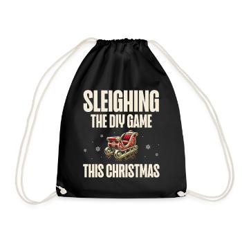 Faites Noël avec DIY Game Sleigh, Vacances - Sac de sport léger - noir - Devant
