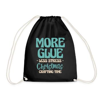 Plus de colle, moins de stress Temps de bricolage de Noël - Sac de sport léger - noir - Devant