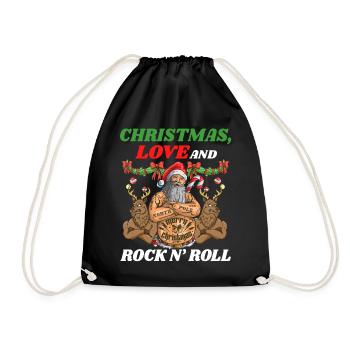 Heavy Hard Metal Weihnachten, Liebe Rock 'n' Roll - Turnbeutel - Schwarz - Vorne