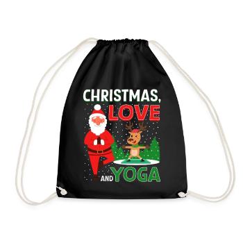Yogini Yoga Meditation Weihnachten, Liebe und Yoga - Turnbeutel - Schwarz - Vorne