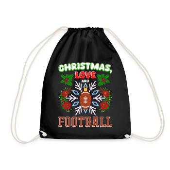 College Football Players Team Christmas Love - Drawstring Bag - black - Front
