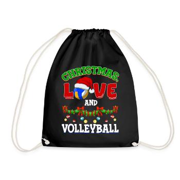 Joueur de volley-ball équipe club Noël, amour - Sac de sport léger - noir - Devant