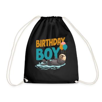 Otter Birthday Boy Birthday Boy - Turnbeutel - Schwarz - Vorne