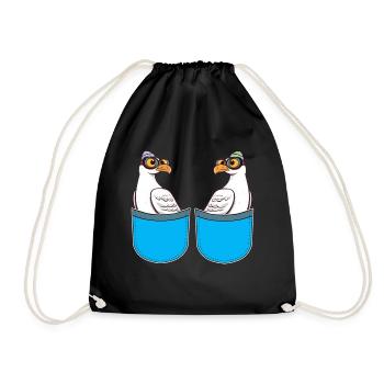 Sailors Seagulls Maritime Sailors - Drawstring Bag - black - Front