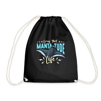 Manta Rays Living That Manta-tude Life Marine Life - Turnbeutel - Schwarz - Vorne