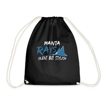Manta Rays Silent But Stylish Marine Life Swimmer - Turnbeutel - Schwarz - Vorne