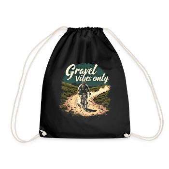 Gravel Vibes Only Gravel Bike Gravel Fahrrad - Drawstring Bag - black - Front