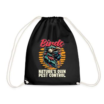 Bird Enthusiast Birds Nature's Own Ornithologist - Drawstring Bag - black - Front