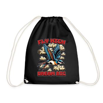 Bird Enthusiast Fly High Dream Big Ornithologist - Drawstring Bag - black - Front
