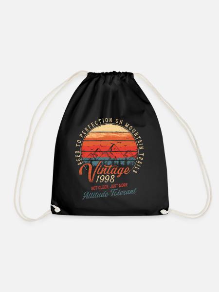 Vintage 1998 Geburtstag Wandern Berge Geschenk - Turnbeutel - Schwarz