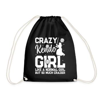 Kendo Girls Kendo Fighter Crazy Kendo girl - Drawstring Bag - black - Front