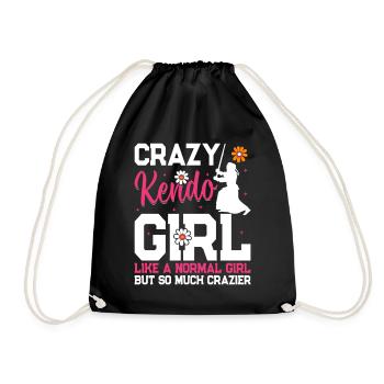 Kendo Girls Kendo Wrestler Crazy Kendo girl - Drawstring Bag - black - Front