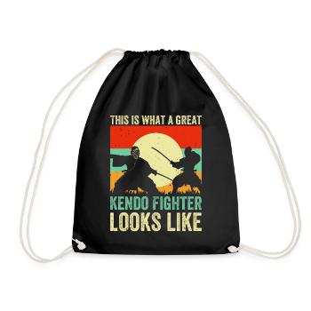 This is what a great Kendo Fighter looks like - Drawstring Bag - black - Front