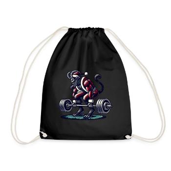 Noël Krampus Bodybuilder Entraînement musculaire - Sac de sport léger - noir - Devant