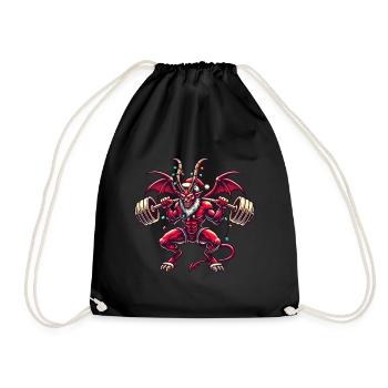 Christmas Krampus Muscle Power Workout Fun - Drawstring Bag - black - Front