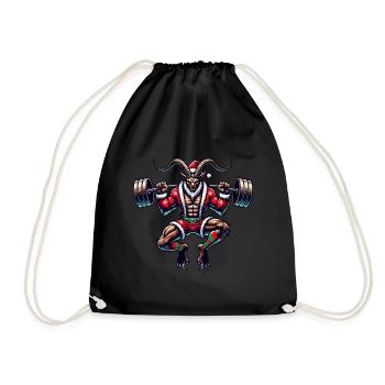 Noël Krampus Bodybuilder Entraînement musculaire - Sac de sport léger - noir - Devant