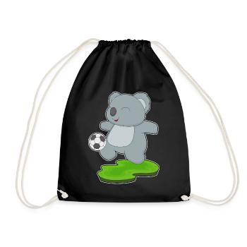 Koala Soccer Player Soccer - Drawstring Bag - black - Front