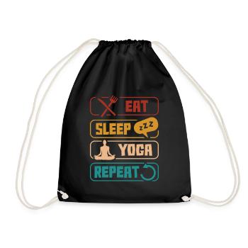 Eat Sleep Yoga Repeat Relaxation - Drawstring Bag - black - Front
