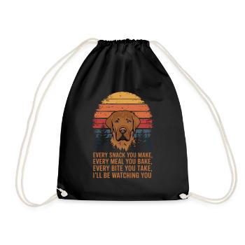 Labrador is watching you - Drawstring Bag - black - Front