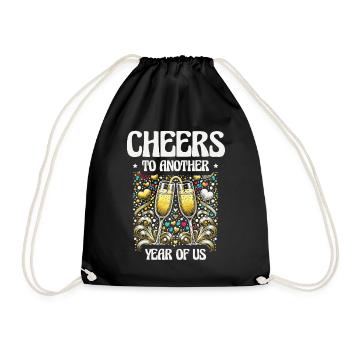 Cheers another year with us relationship milestones - Drawstring Bag - black - Front
