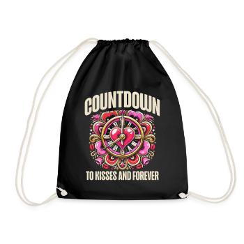 Countdown to Kisses and Forever, New Year's romance - Drawstring Bag - black - Front