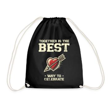 Best Way to Celebrate New Year Loving Couple Together - Drawstring Bag - black - Front