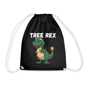 Weihnachten Dinosaurier Tree Rex Kinder Lustig - Turnbeutel - Schwarz - Vorne
