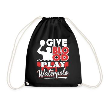 Give Blood Play Water Polo - Drawstring Bag - black - Front