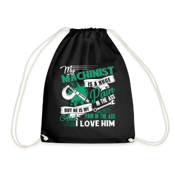 Machinist I Love My Machinist - Drawstring Bag - black - Front