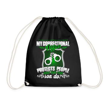 My Son Is A Correctional Officer - Drawstring Bag - black - Front