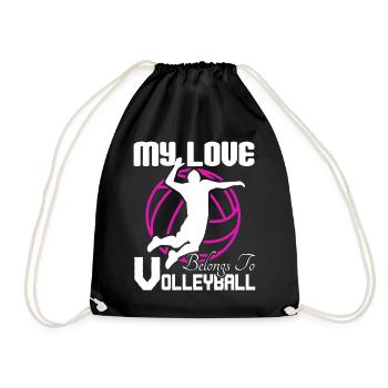 Volleyball My Heart Belongs To Volleyball - Drawstring Bag - black - Front