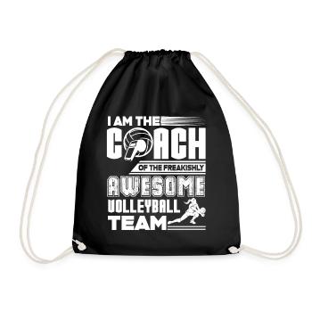Proud Coach Of Awesome Volleyball Team - Drawstring Bag - black - Front