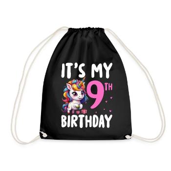 It's My 9th Birthday - Turnbeutel - Schwarz - Vorne