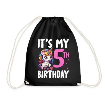 It's My 5th Birthday - Turnbeutel - Schwarz - Vorne