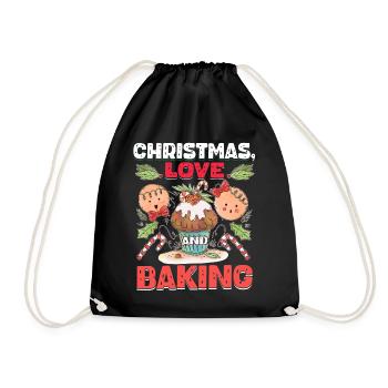 Noël, Amour et pâtisserie, Douce joie des fêtes - Sac de sport léger - noir - Devant