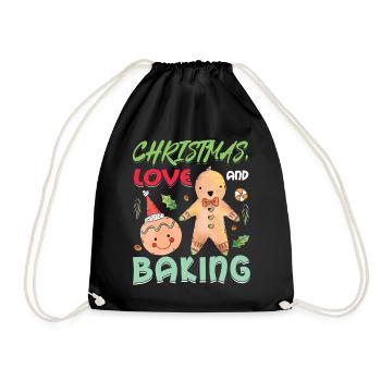 Noël, Amour et pâtisserie, Douce joie des fêtes - Sac de sport léger - noir - Devant