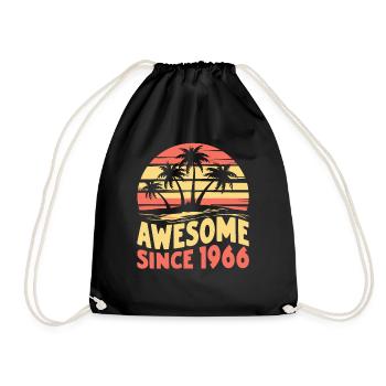 Awesome since 1966 Birthday - Drawstring Bag - black - Front